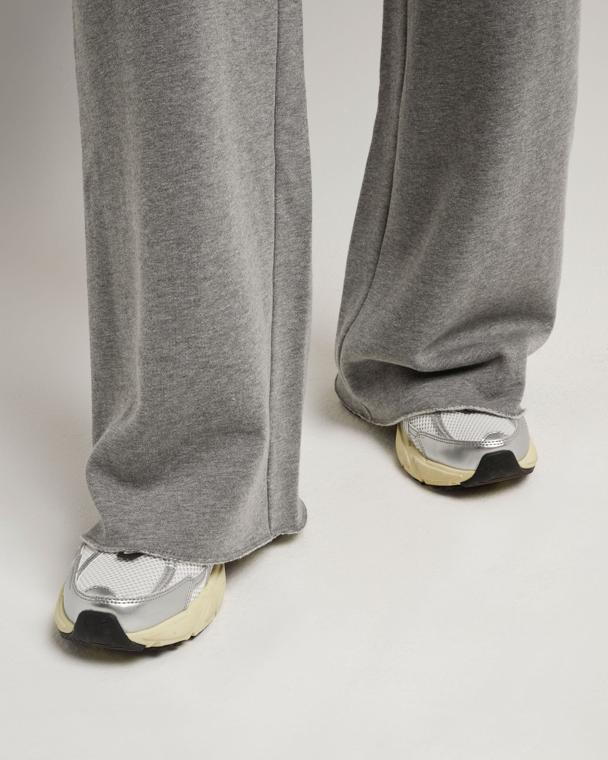 Womens Recycled Fleece Wide Leg Pant - Recycled Fleece - Heather Grey - Image 4
