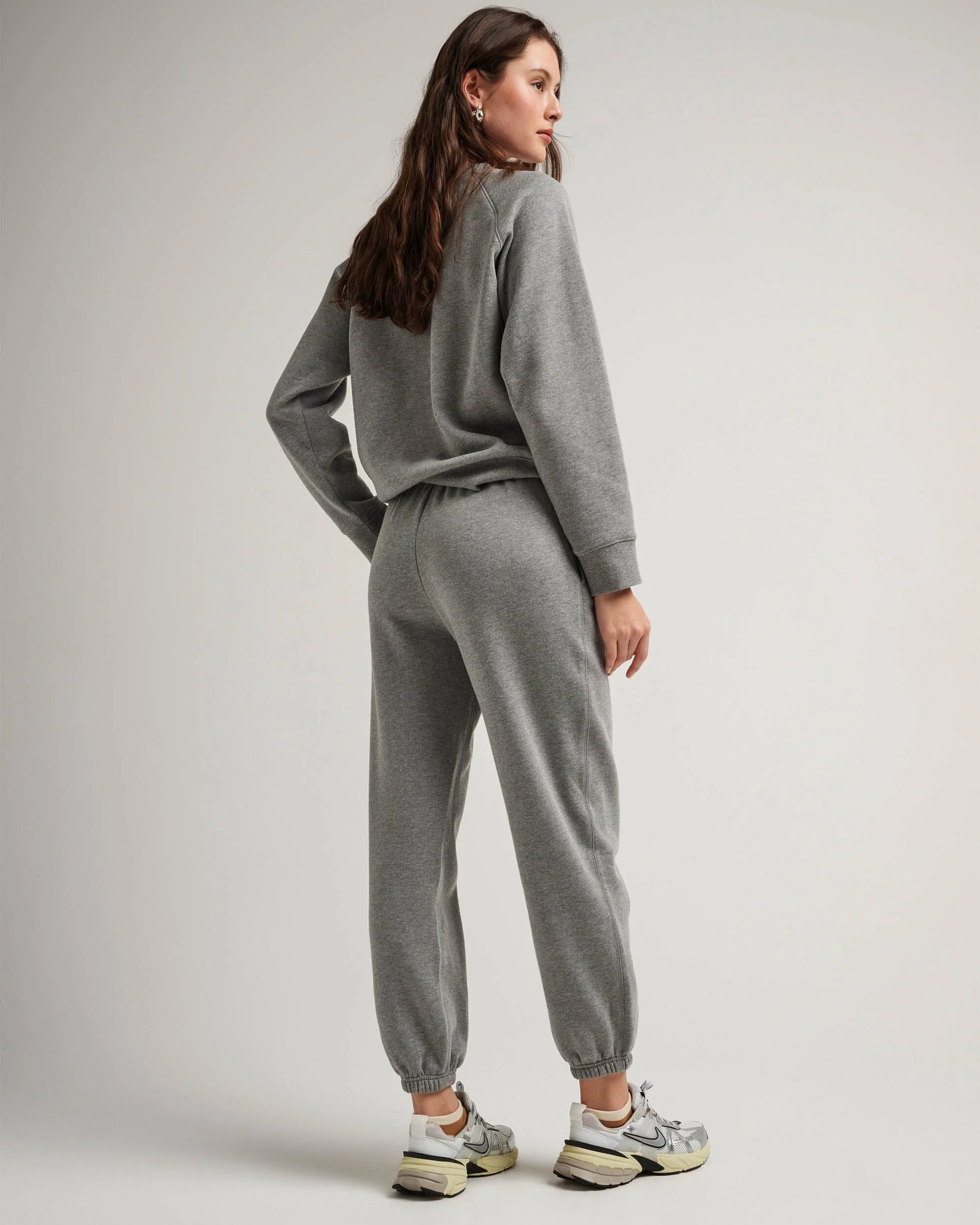 Womens Recycled Fleece Classic Sweatpant - Recycled Fleece - Heather Grey - Image 3