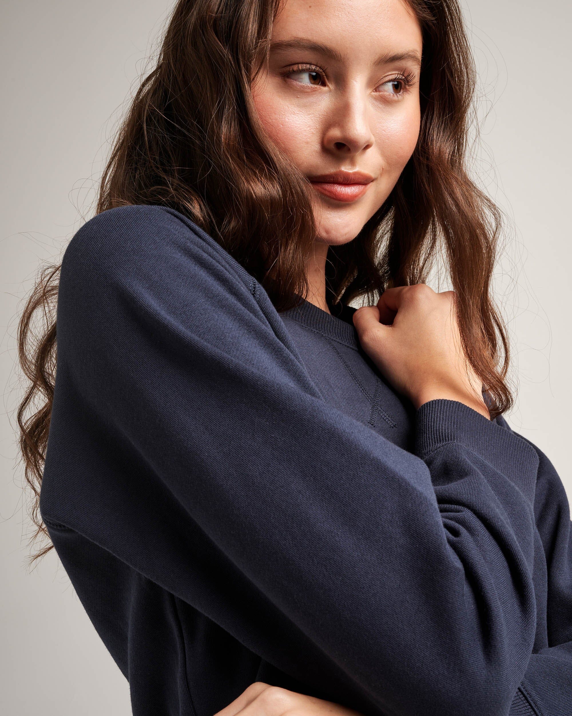 Womens Recycled Fleece Sweatshirt - Recycled Fleece - Blue Nights - Image 4