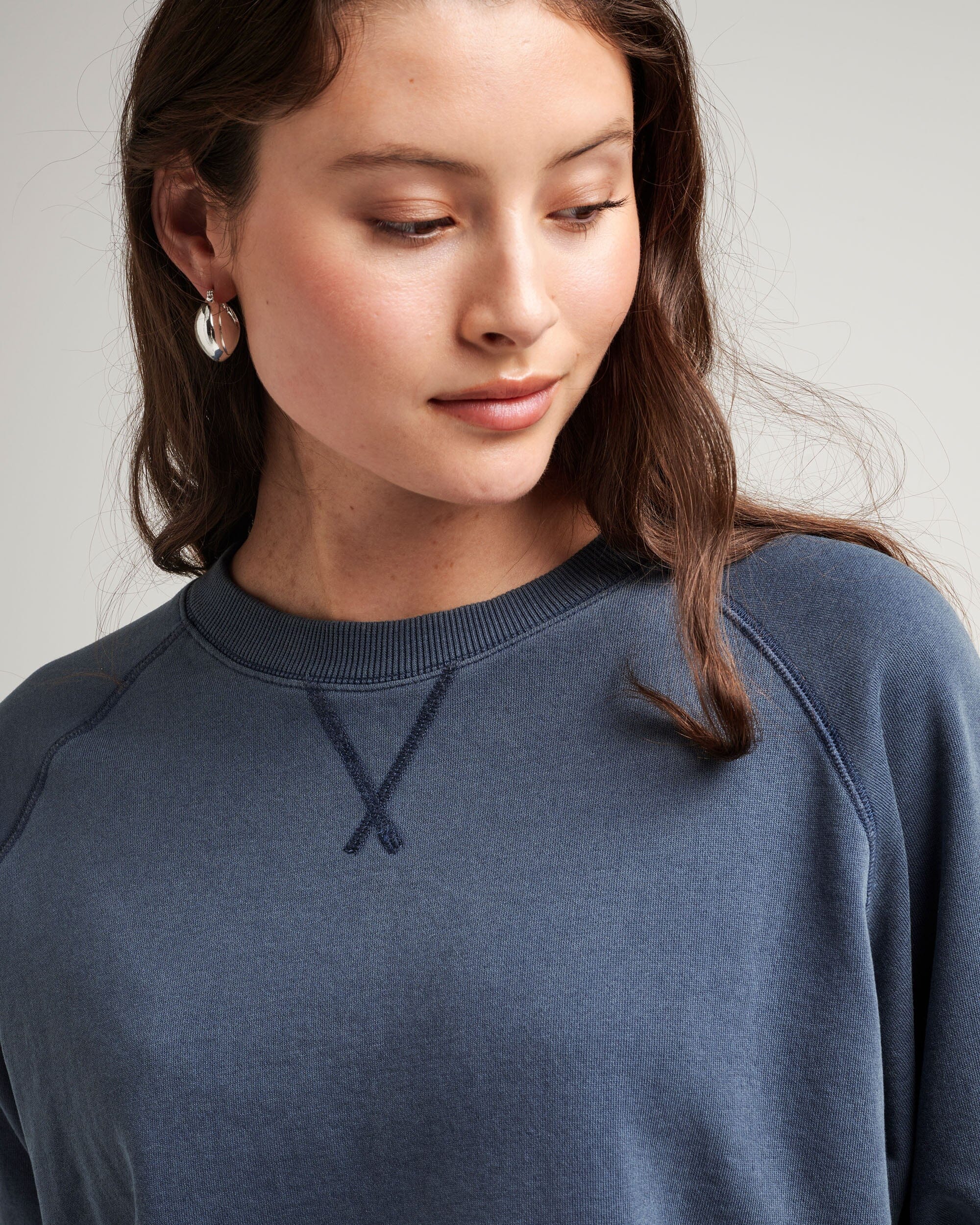 Womens Recycled Fleece Sweatshirt - Recycled Fleece - Mineral Moonlit Ocean - Image 3