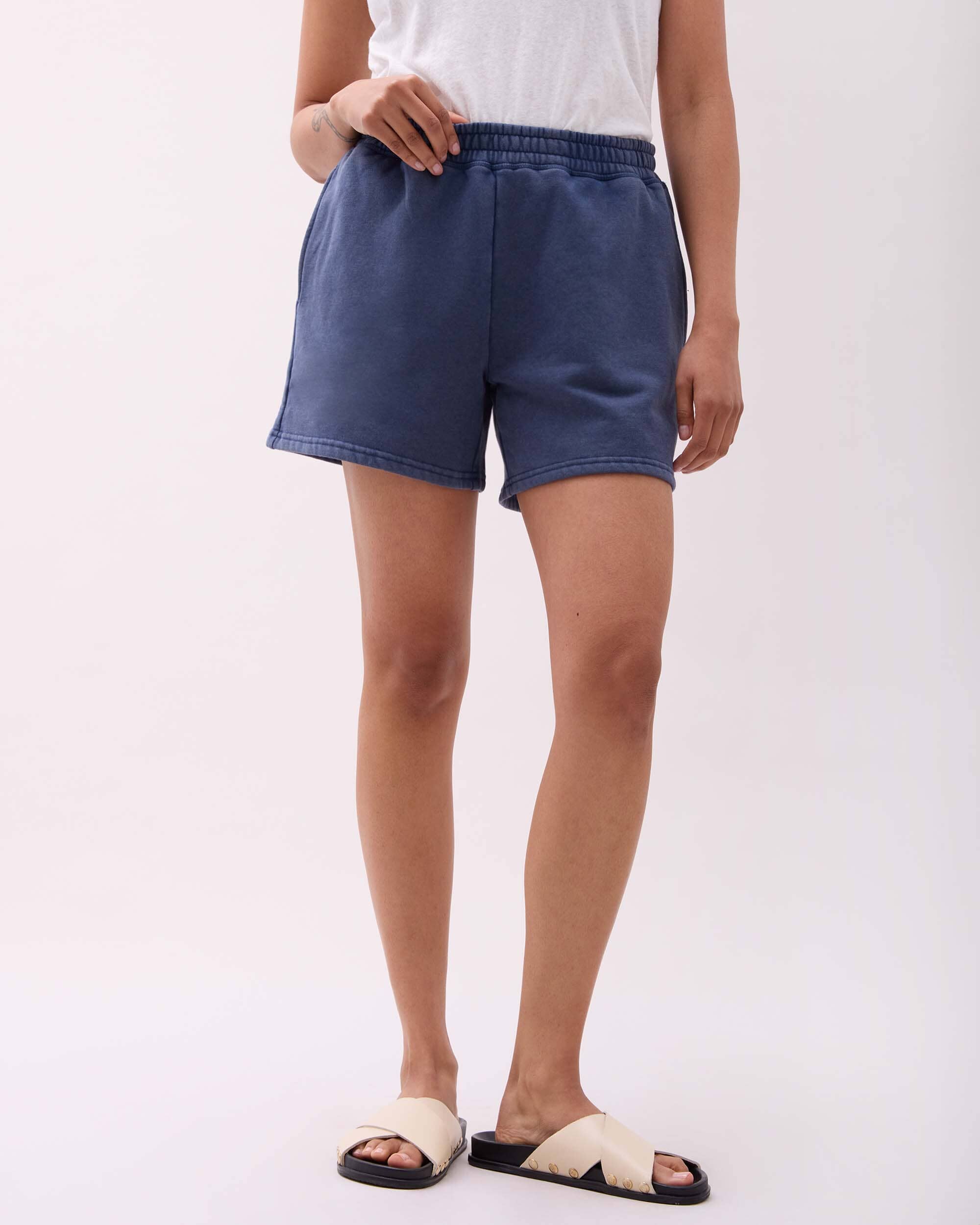 Womens Recycled Fleece Sweatshort - Recycled Fleece - Mineral Moonlit Ocean - Image 4