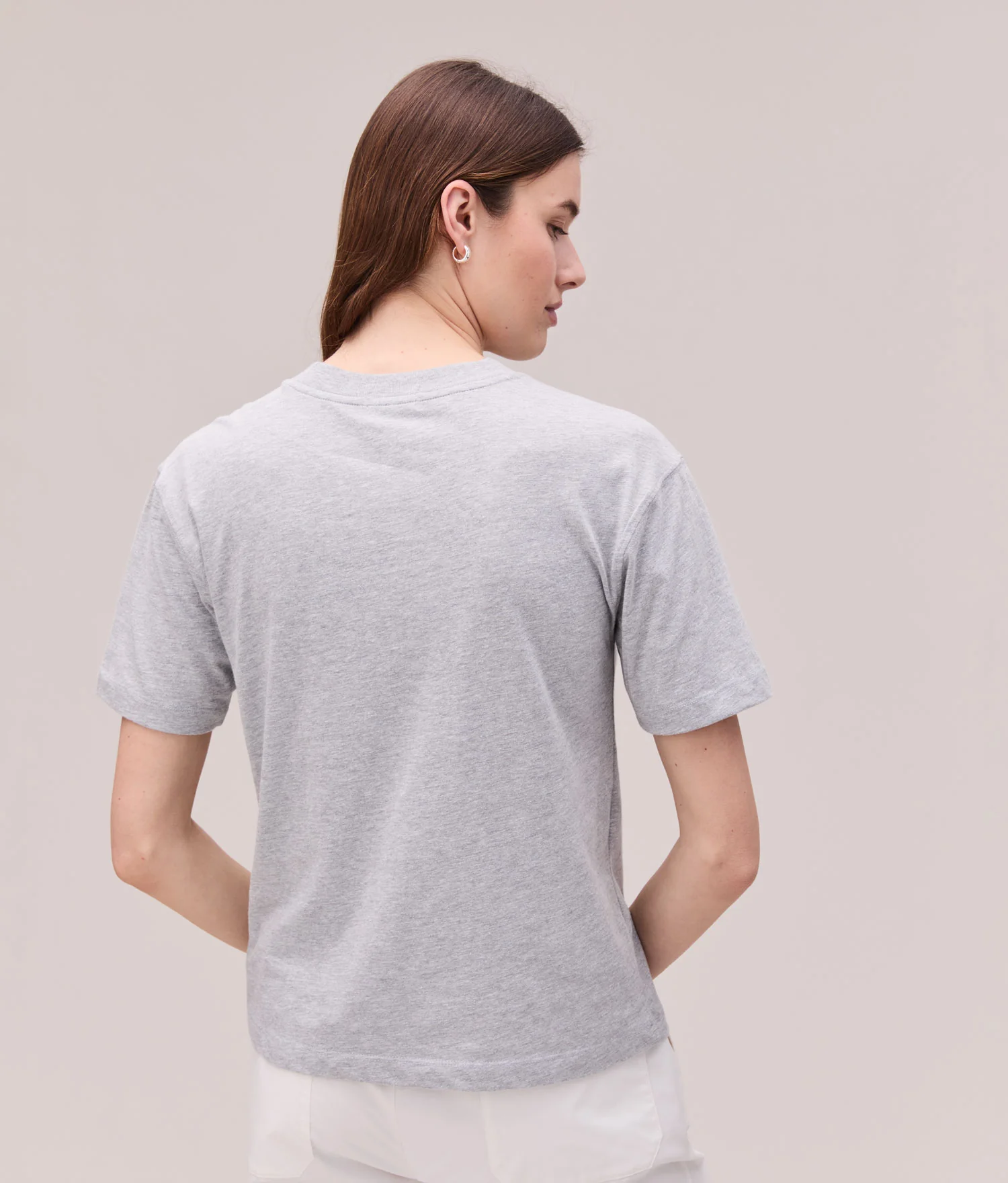 Womens Relaxed Everyday Tee - Pigment Dye Jersey - Heather Grey - Image 2