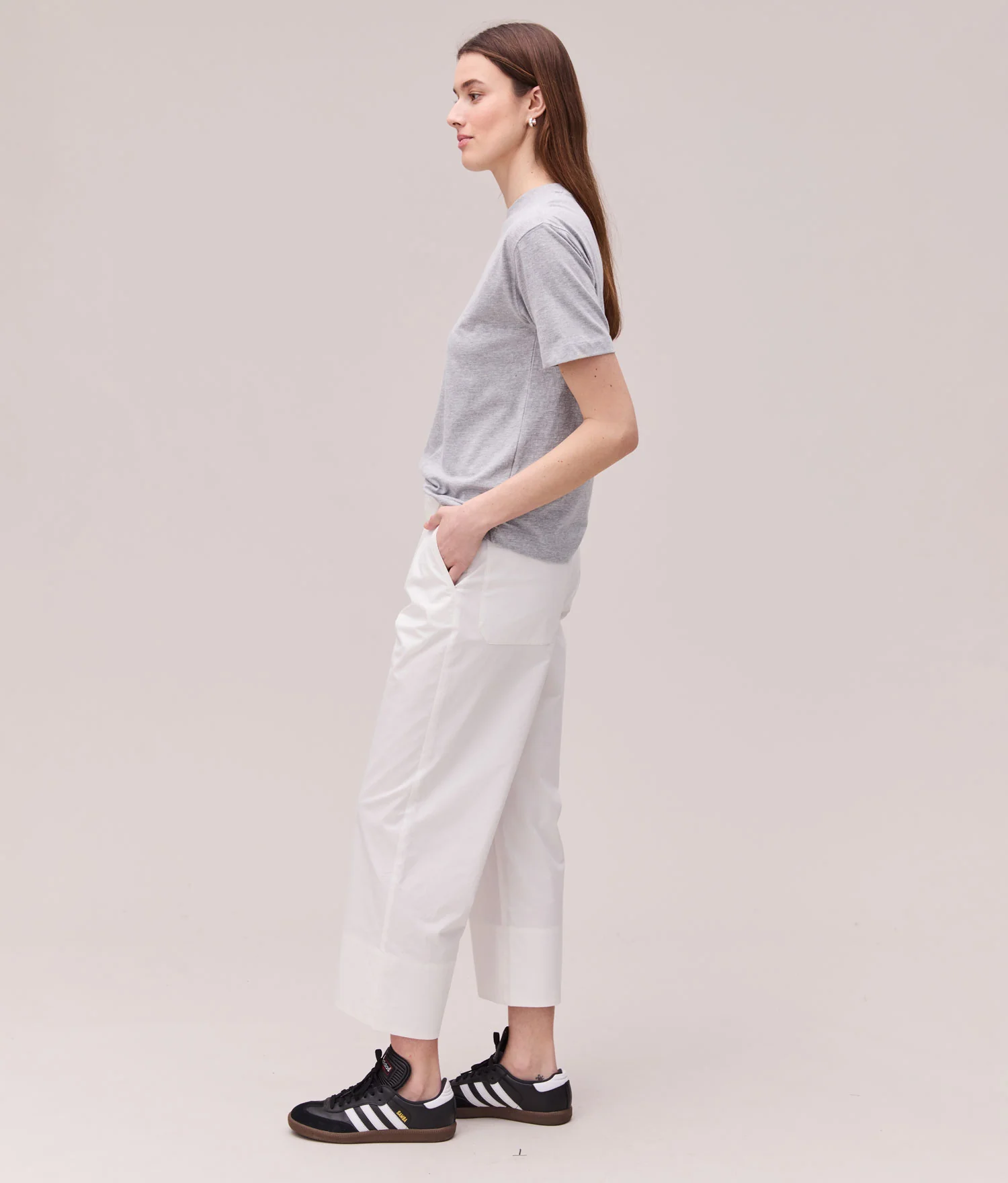 Womens Relaxed Everyday Tee - Pigment Dye Jersey - Heather Grey - Image 4