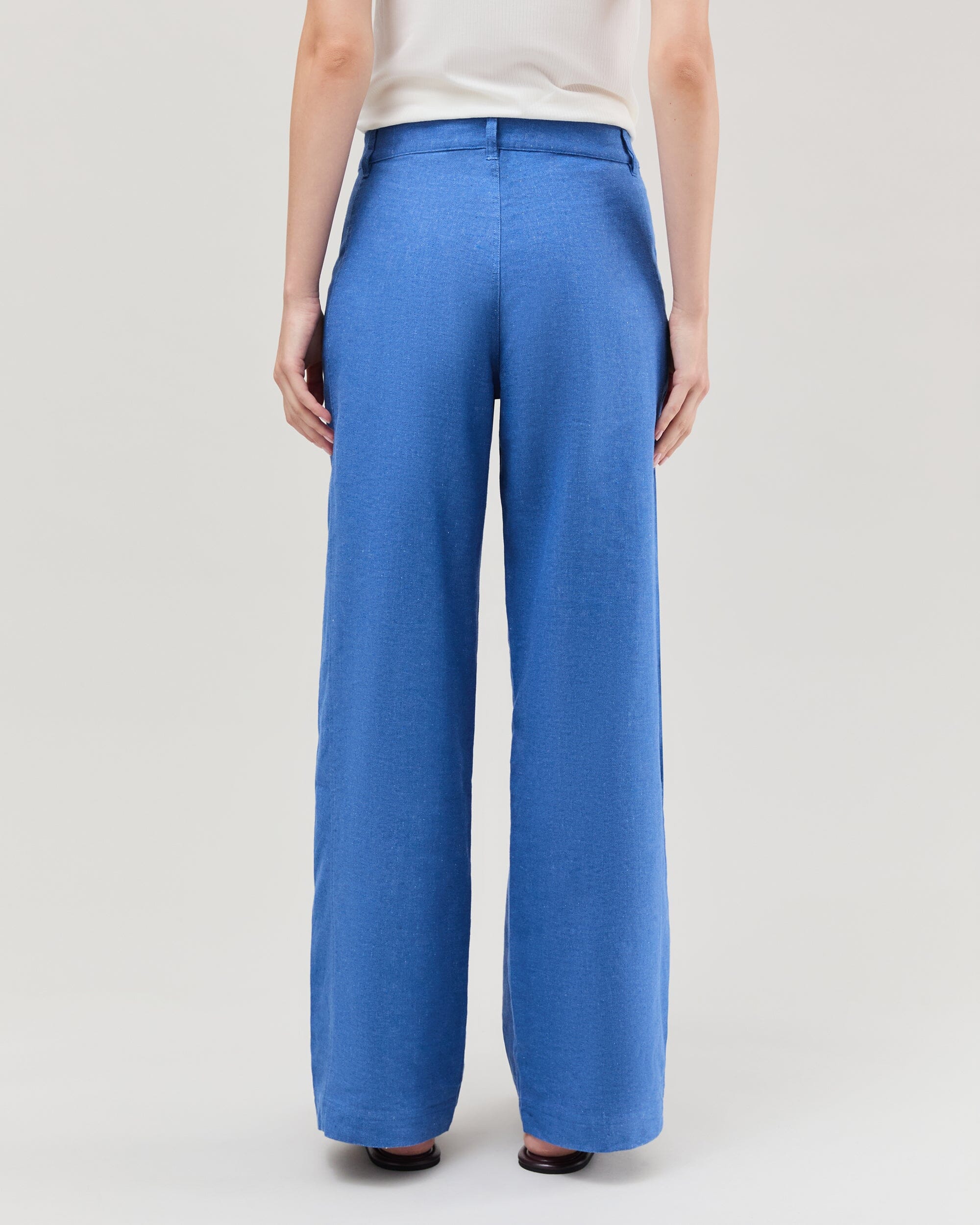 Womens Roma Work Pant - Cotton Linen Twill - True Blue - Image 4