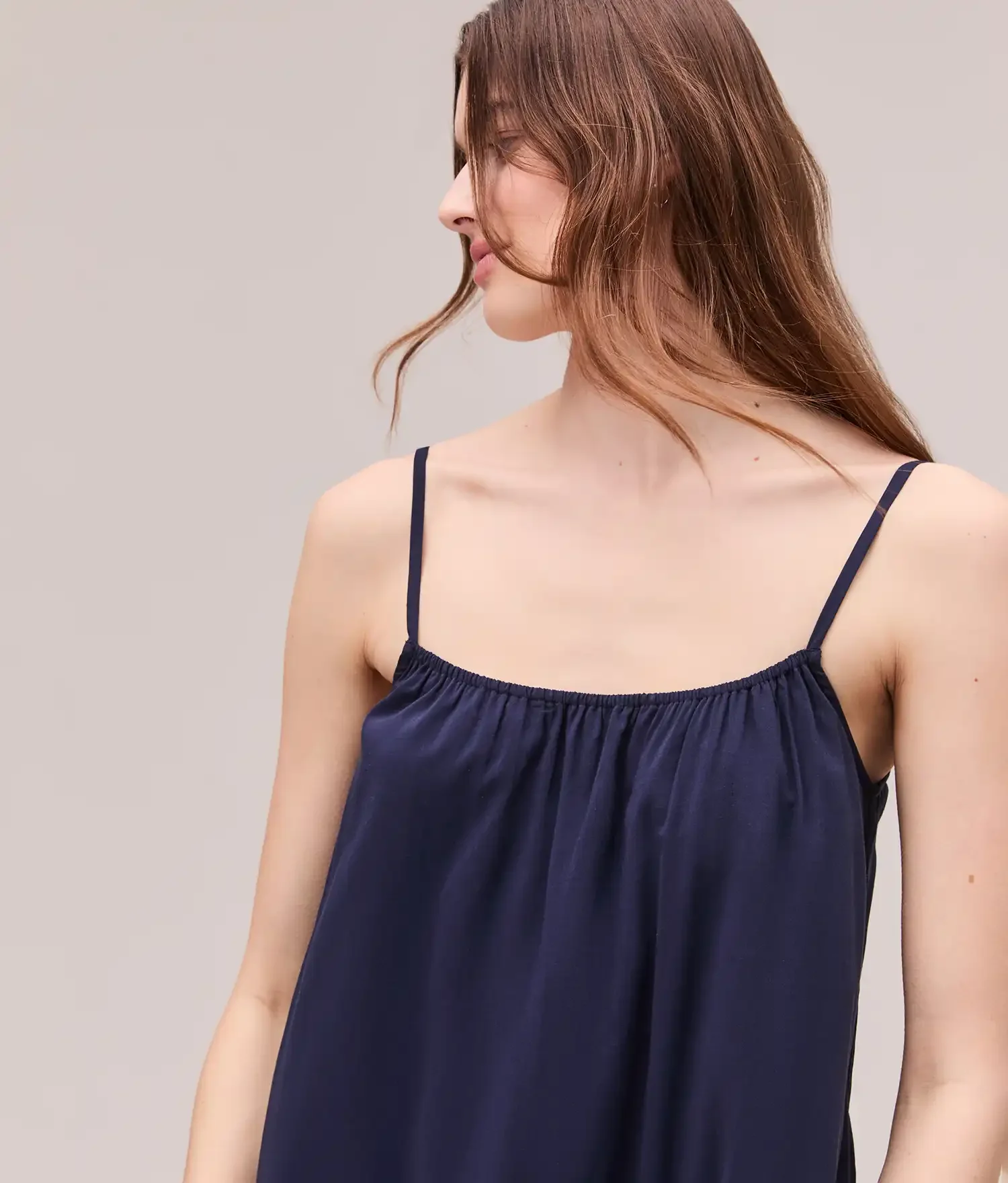 Womens Breezy Cotton Dress - Light Cotton Blend - Evening Blue - Image 4