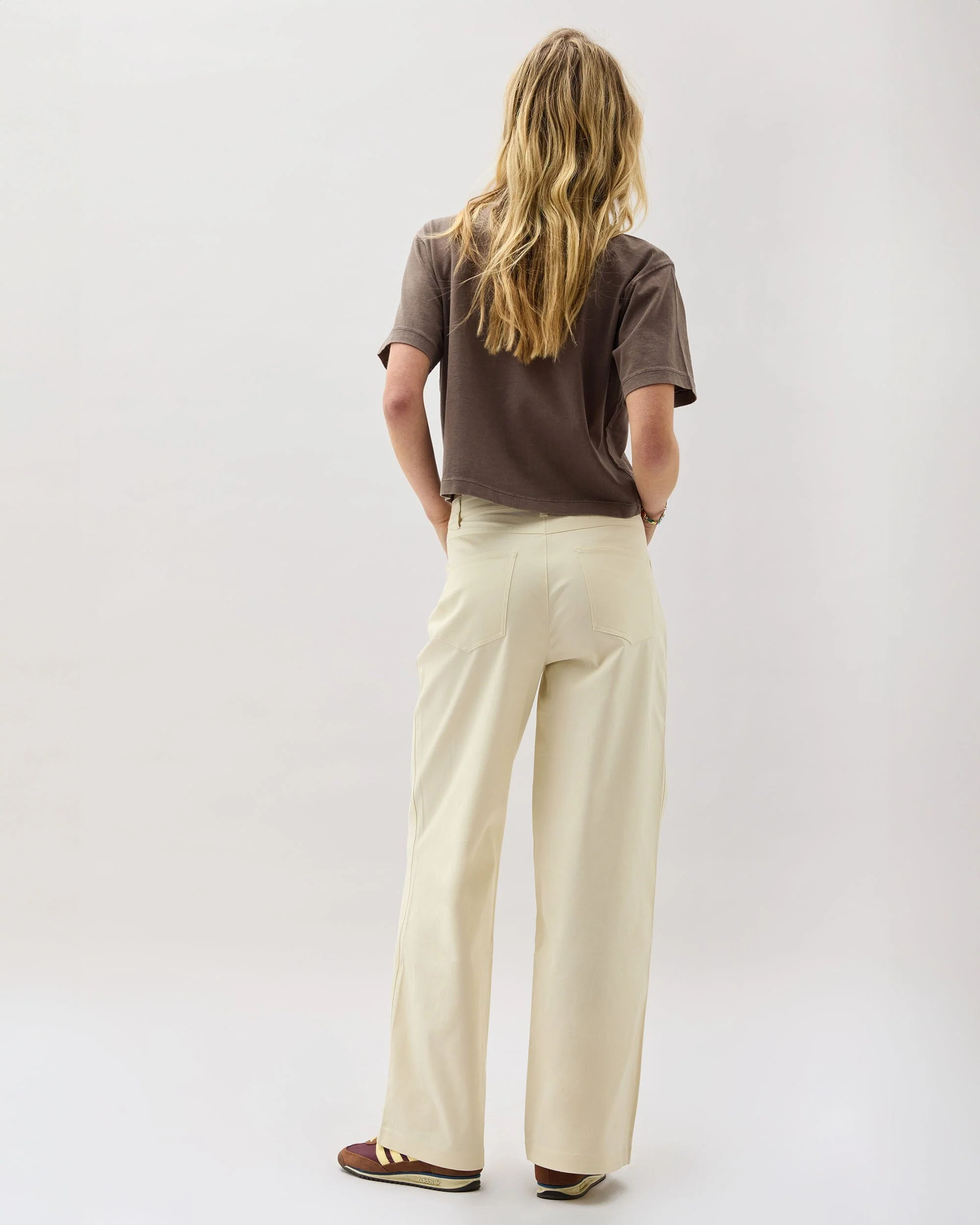 Womens Tracy Twill Pant - Stretch Cotton Twill - Bone - Image 4